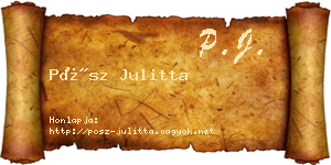 Pósz Julitta névjegykártya